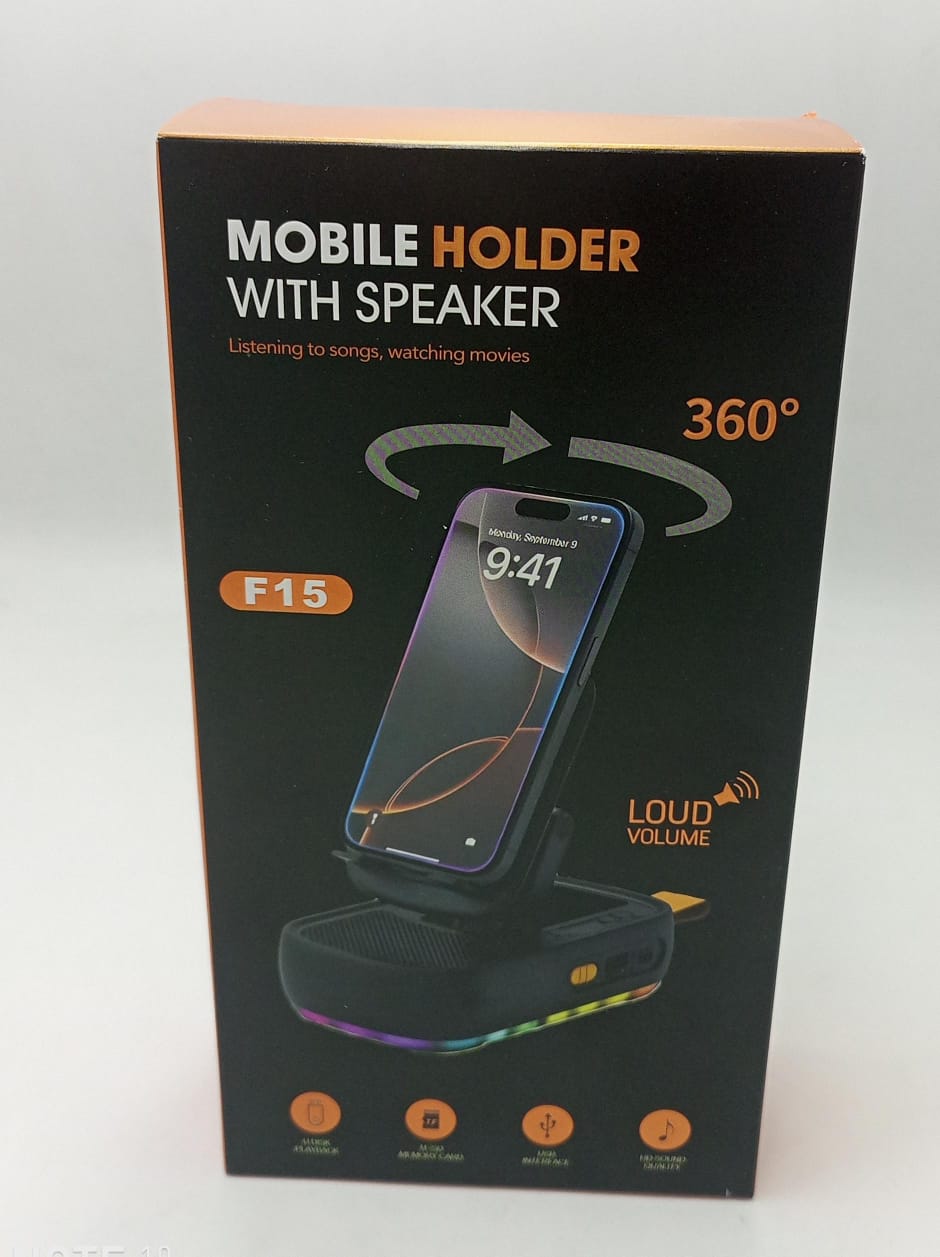 F15 Wireless Bluetooth Mobile Holder with Speaker for Hands-Free Entertainment