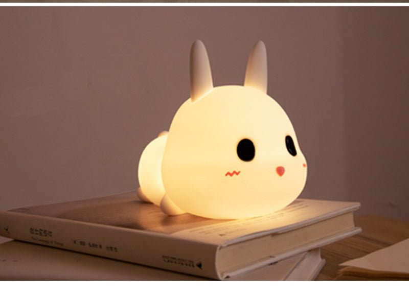 Adorable Silicone Rabbit Night Light for Kids, Gentle LED Glow
